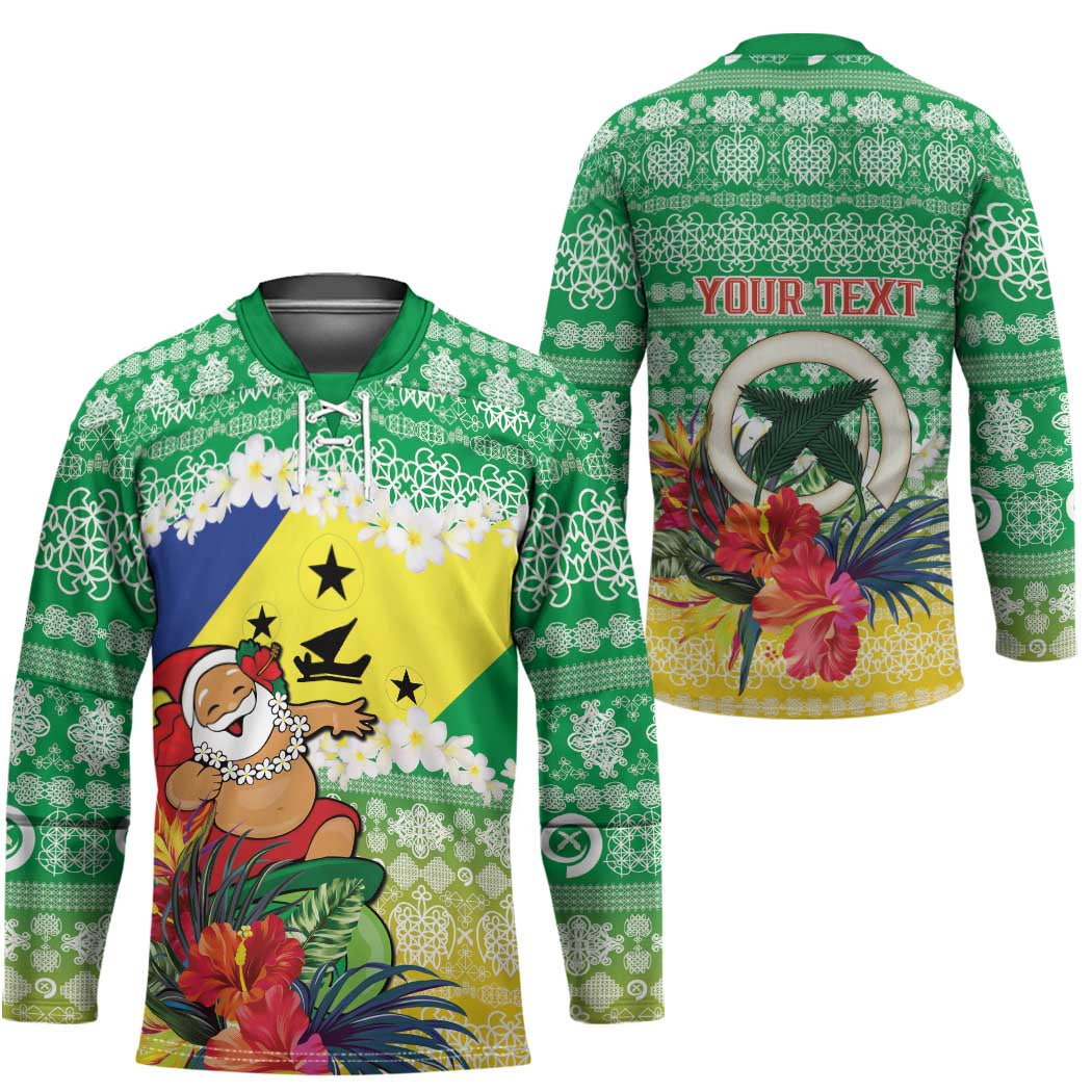 Personalised Malampa Joyeux Noel Hockey Jersey Proud To Be a Ni-Van Sand Drawing Art LT9 - Polynesian Pride