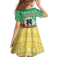 Personalised Malampa Joyeux Noel Kid Short Sleeve Dress Proud To Be a Ni-Van Sand Drawing Art - Polynesian Pride