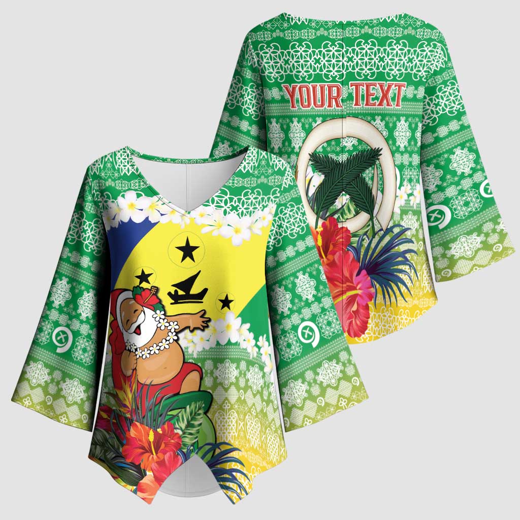 Personalised Malampa Joyeux Noel Kimono Sleeve Blouse Proud To Be a Ni-Van Sand Drawing Art LT9 - Polynesian Pride