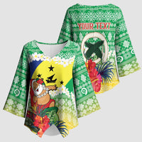 Personalised Malampa Joyeux Noel Kimono Sleeve Blouse Proud To Be a Ni-Van Sand Drawing Art LT9 - Polynesian Pride