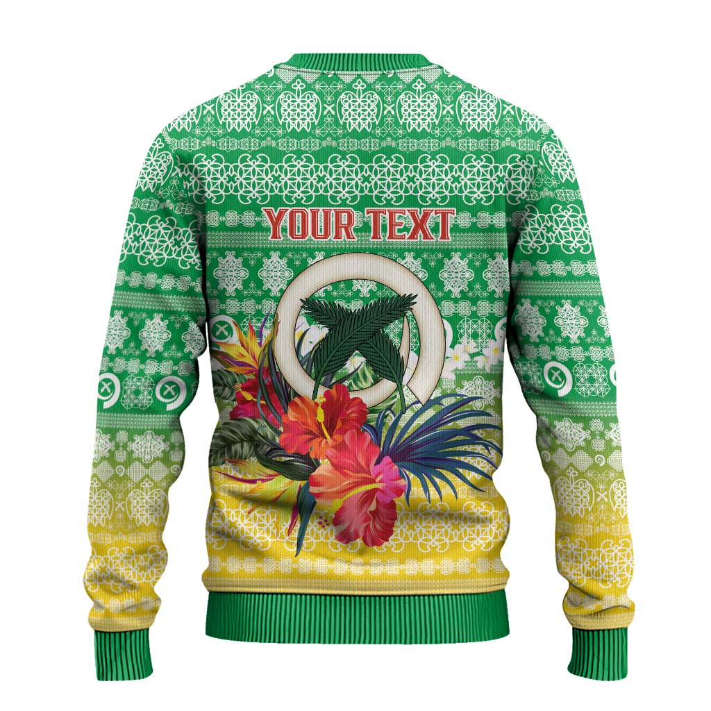 Personalised Malampa Joyeux Noel Ugly Christmas Sweater Proud To Be a Ni-Van Sand Drawing Art - Polynesian Pride