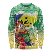 Personalised Malampa Joyeux Noel Long Sleeve Shirt Proud To Be a Ni-Van Sand Drawing Art LT9 Unisex Lime - Polynesian Pride