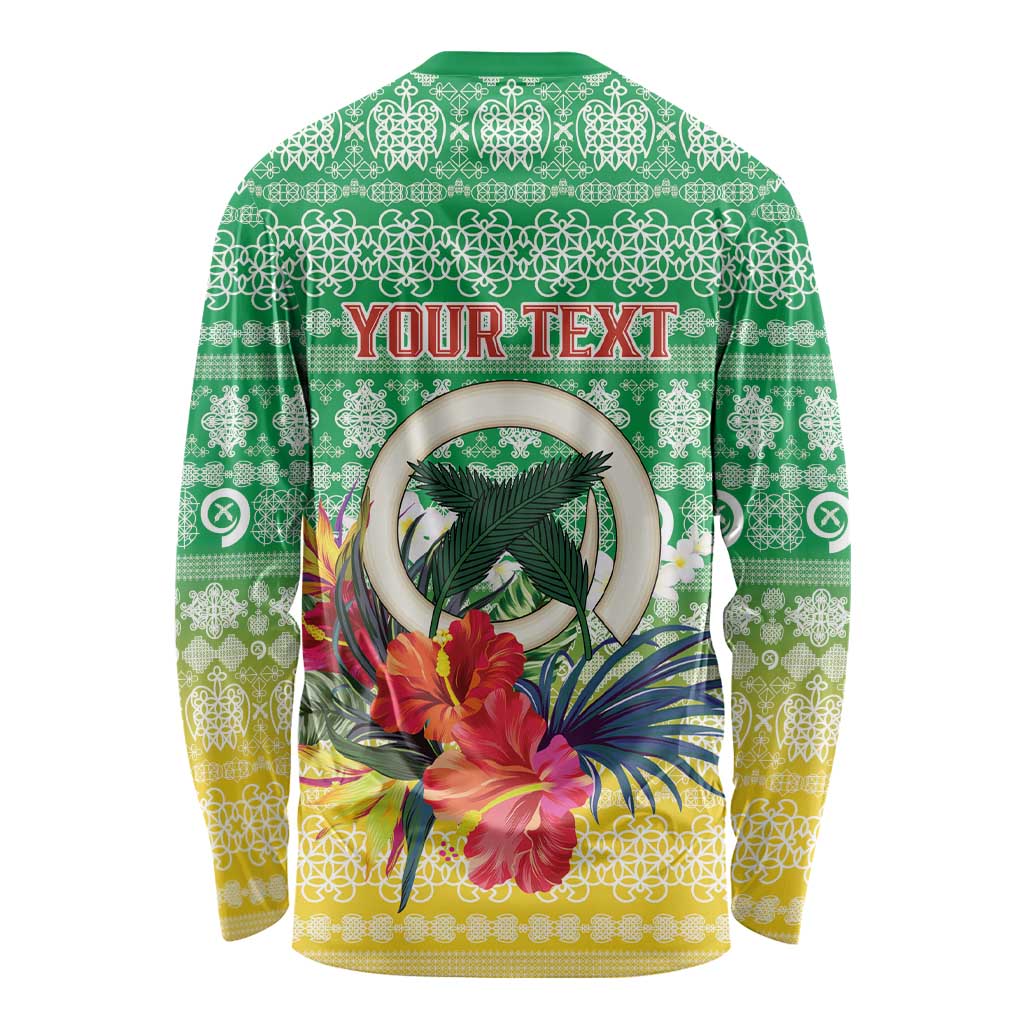 Personalised Malampa Joyeux Noel Long Sleeve Shirt Proud To Be a Ni-Van Sand Drawing Art LT9 - Polynesian Pride