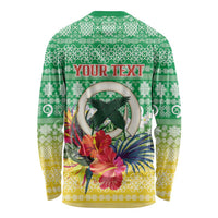 Personalised Malampa Joyeux Noel Long Sleeve Shirt Proud To Be a Ni-Van Sand Drawing Art LT9 - Polynesian Pride