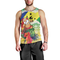 Personalised Malampa Joyeux Noel Men Tank Top Proud To Be a Ni-Van Sand Drawing Art - Polynesian Pride