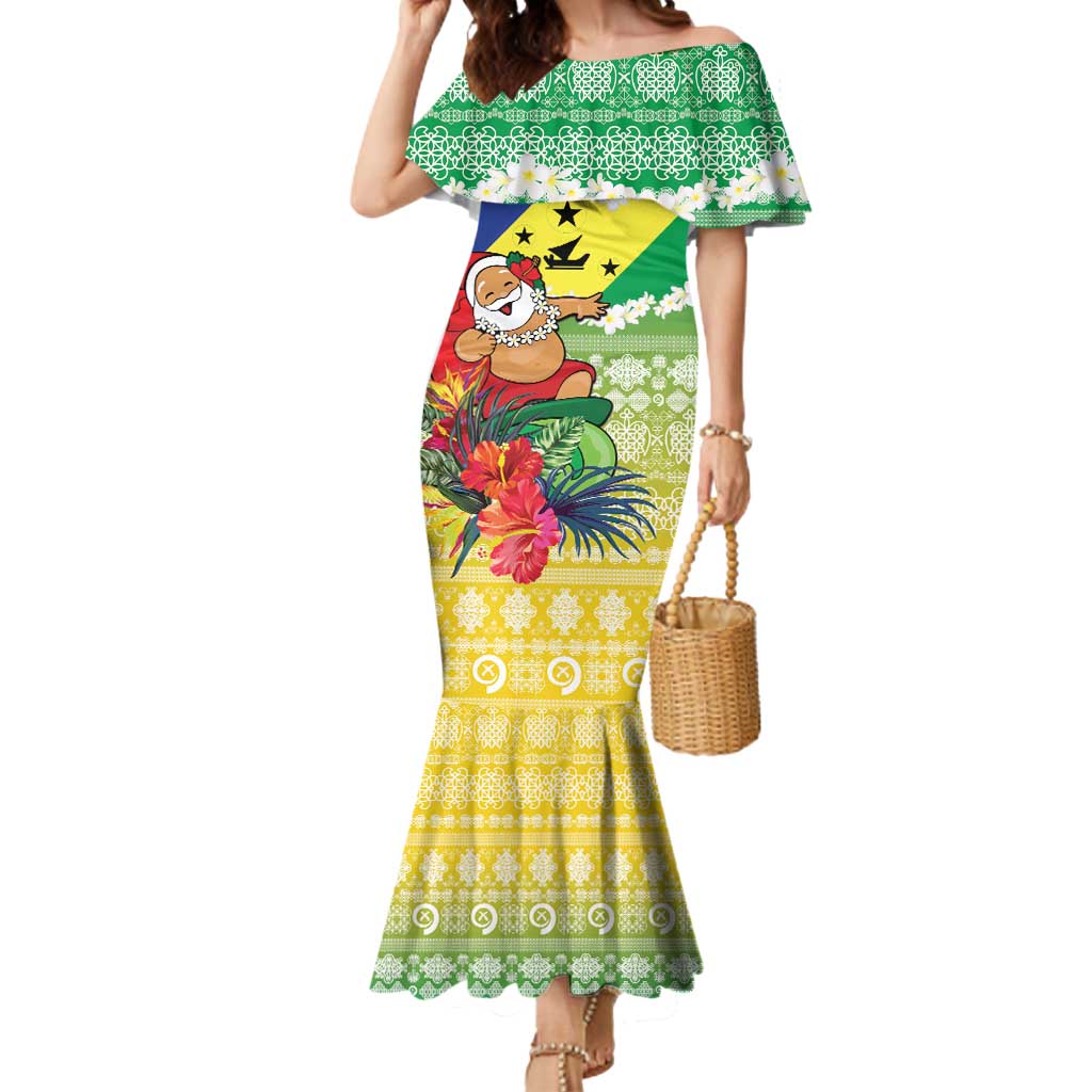 Personalised Malampa Joyeux Noel Mermaid Dress Proud To Be a Ni-Van Sand Drawing Art - Polynesian Pride