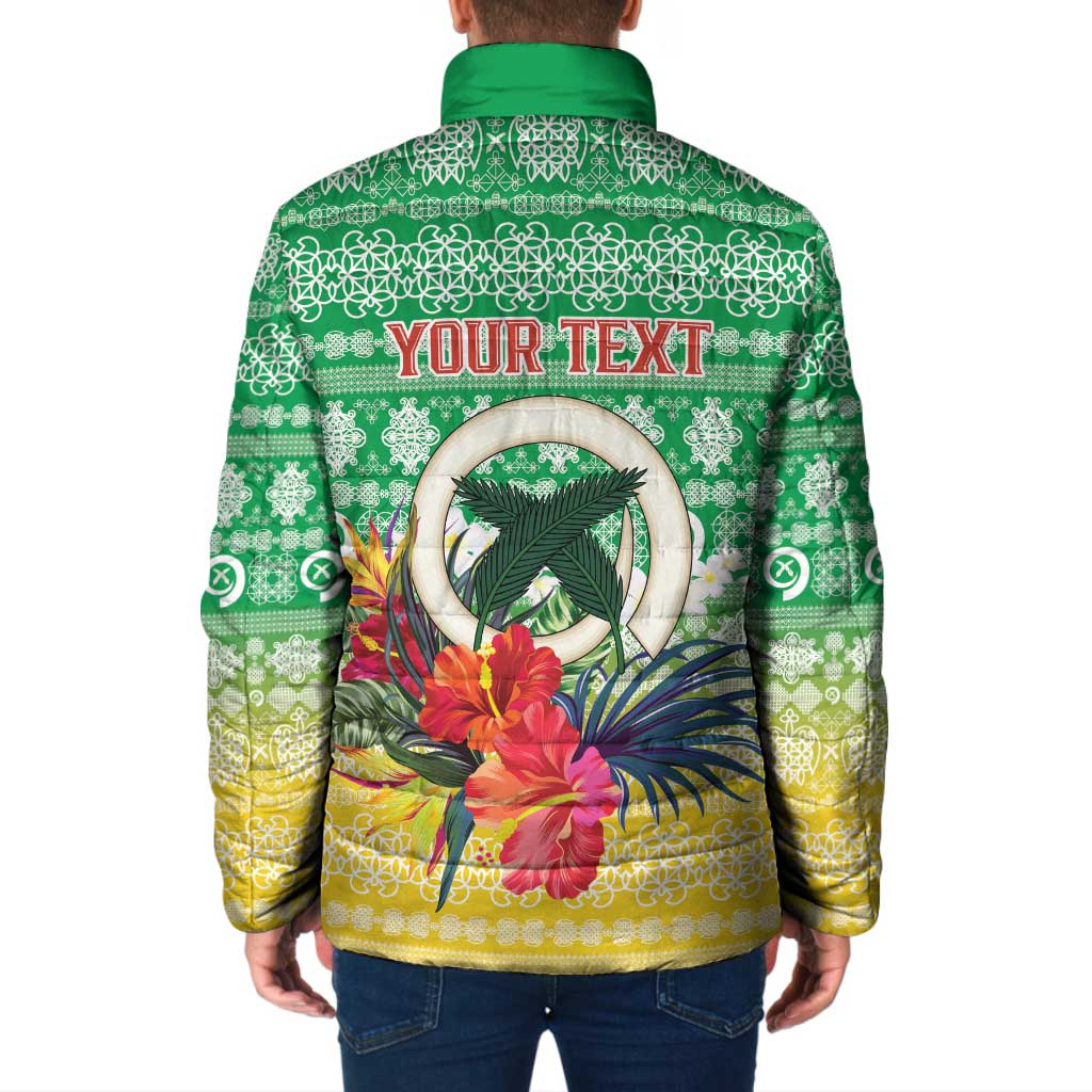 Personalised Malampa Joyeux Noel Padded Jacket Proud To Be a Ni-Van Sand Drawing Art LT9 - Polynesian Pride