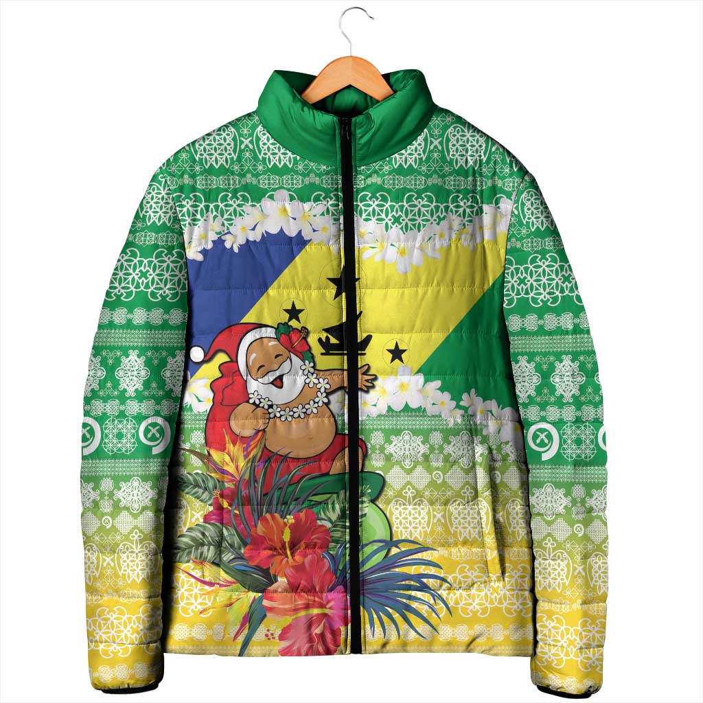 Personalised Malampa Joyeux Noel Padded Jacket Proud To Be a Ni-Van Sand Drawing Art LT9 - Polynesian Pride