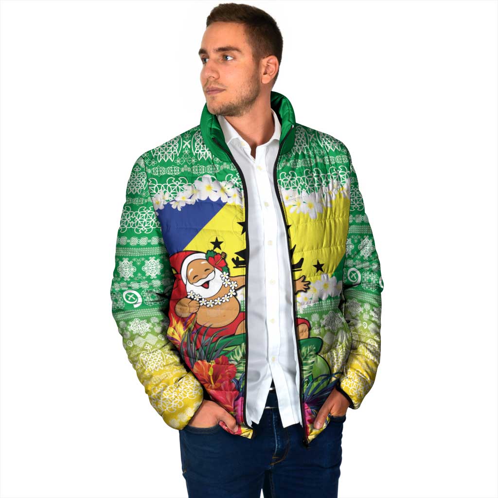 Personalised Malampa Joyeux Noel Padded Jacket Proud To Be a Ni-Van Sand Drawing Art LT9 - Polynesian Pride