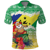 Personalised Malampa Joyeux Noel Polo Shirt Proud To Be a Ni-Van Sand Drawing Art - Polynesian Pride