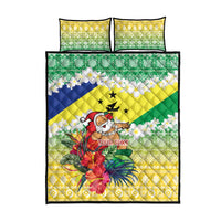 Personalised Malampa Joyeux Noel Quilt Bed Set Proud To Be a Ni-Van Sand Drawing Art - Polynesian Pride