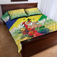 Personalised Malampa Joyeux Noel Quilt Bed Set Proud To Be a Ni-Van Sand Drawing Art - Polynesian Pride