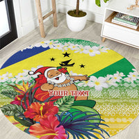Personalised Malampa Joyeux Noel Round Carpet Proud To Be a Ni-Van Sand Drawing Art - Polynesian Pride