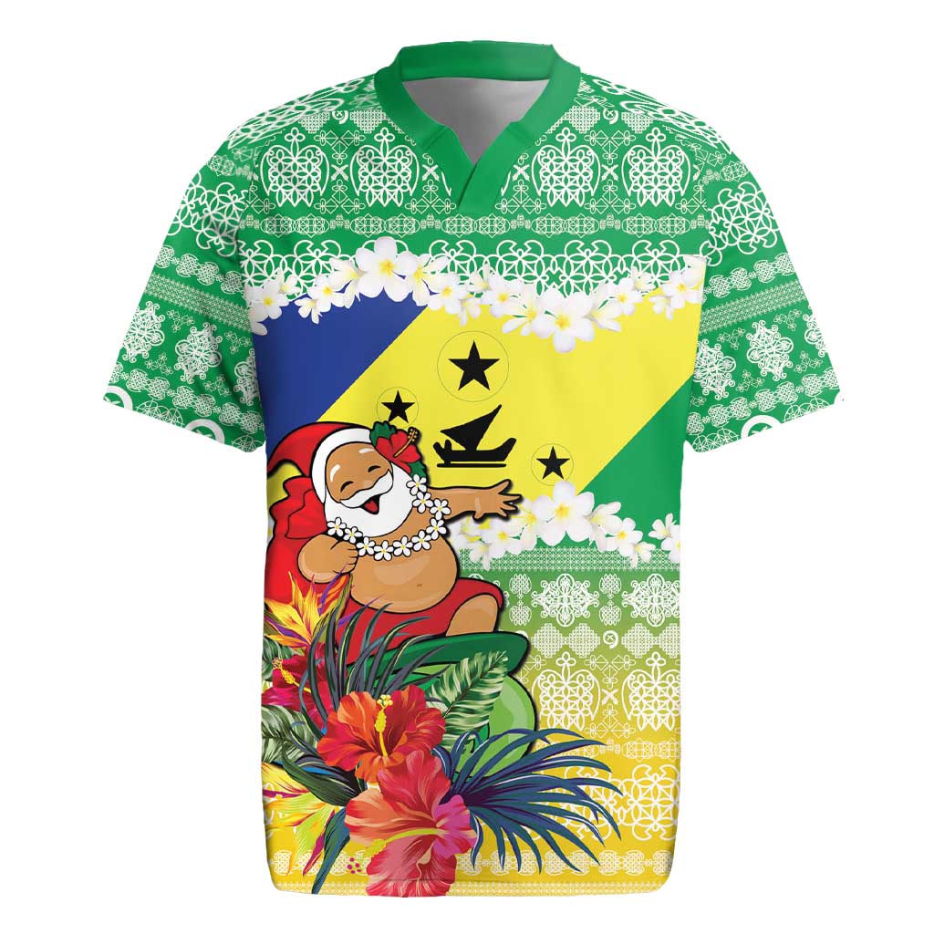 Personalised Malampa Joyeux Noel Rugby Jersey Proud To Be a Ni-Van Sand Drawing Art LT9 Lime - Polynesian Pride