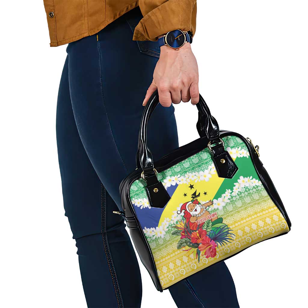 Personalised Malampa Joyeux Noel Shoulder Handbag Proud To Be a Ni-Van Sand Drawing Art LT9 - Polynesian Pride