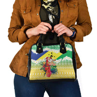 Personalised Malampa Joyeux Noel Shoulder Handbag Proud To Be a Ni-Van Sand Drawing Art LT9 - Polynesian Pride