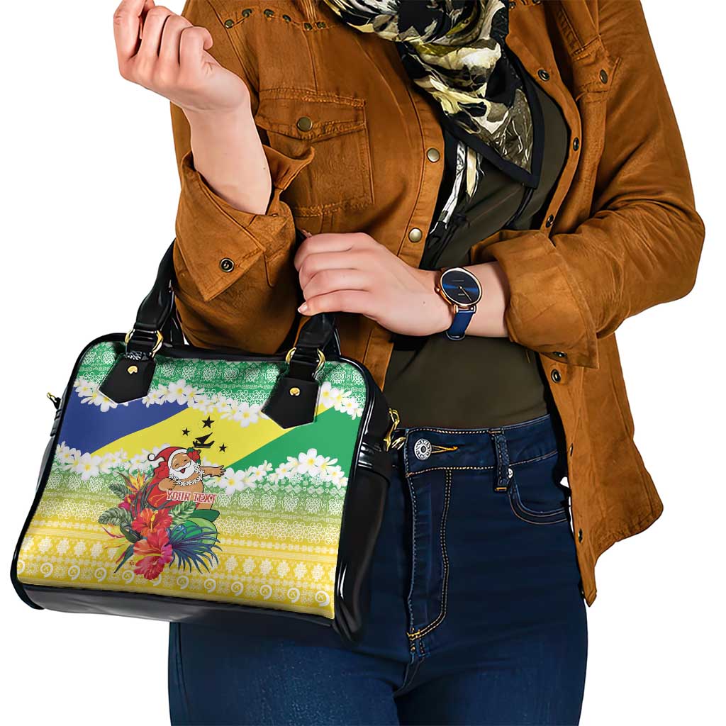 Personalised Malampa Joyeux Noel Shoulder Handbag Proud To Be a Ni-Van Sand Drawing Art LT9 - Polynesian Pride