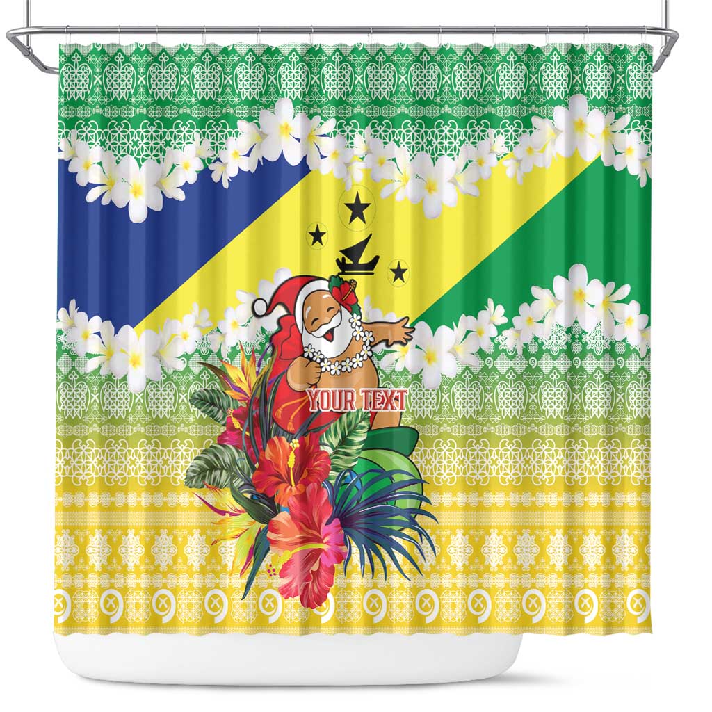 Personalised Malampa Joyeux Noel Shower Curtain Proud To Be a Ni-Van Sand Drawing Art - Polynesian Pride