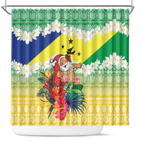 Personalised Malampa Joyeux Noel Shower Curtain Proud To Be a Ni-Van Sand Drawing Art - Polynesian Pride