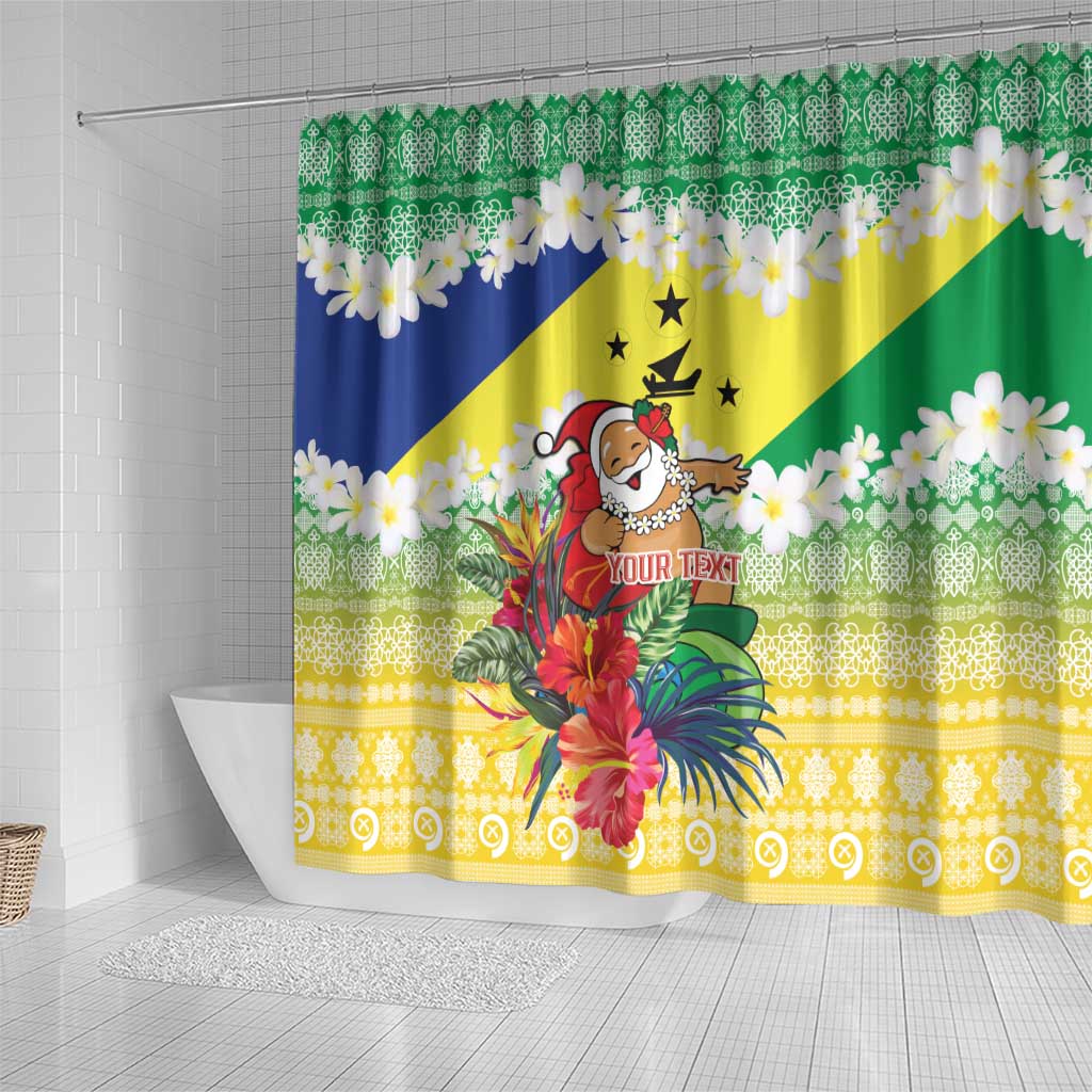 Personalised Malampa Joyeux Noel Shower Curtain Proud To Be a Ni-Van Sand Drawing Art - Polynesian Pride