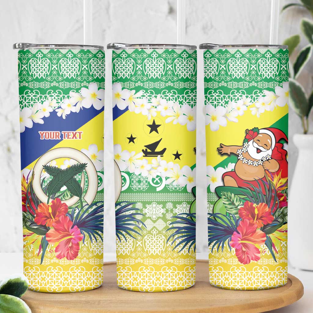 Personalised Malampa Joyeux Noel Skinny Tumbler Proud To Be a Ni-Van Sand Drawing Art - Polynesian Pride