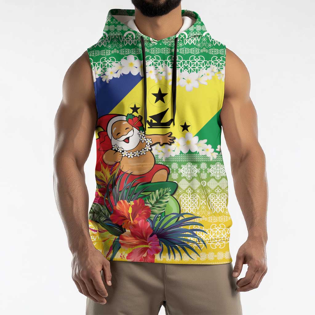 Personalised Malampa Joyeux Noel Sleeveless Hoodie Proud To Be a Ni-Van Sand Drawing Art LT9 - Polynesian Pride