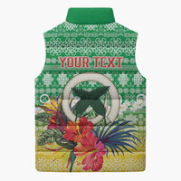 Personalised Malampa Joyeux Noel Sleeveless Puffer Jacket Proud To Be a Ni-Van Sand Drawing Art LT9 - Polynesian Pride