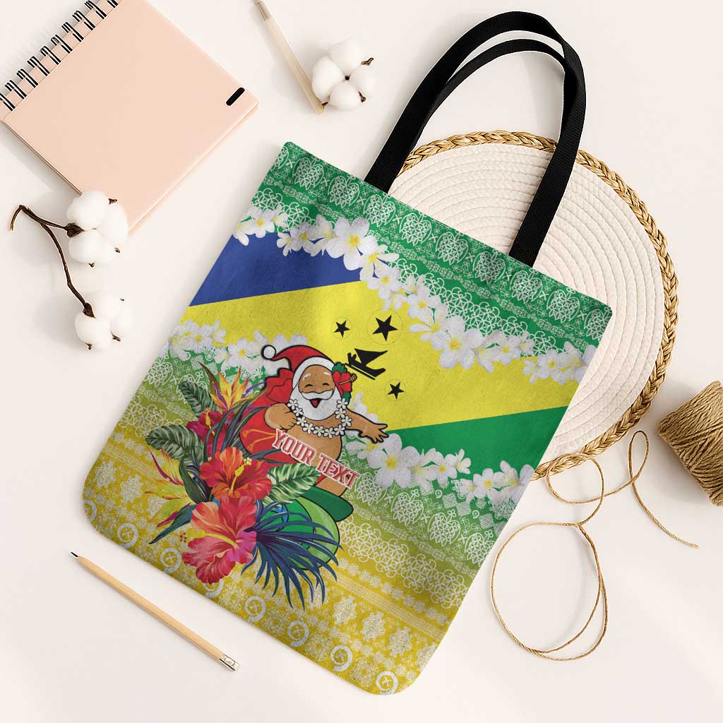 Personalised Malampa Joyeux Noel Tote Bag Proud To Be a Ni-Van Sand Drawing Art - Polynesian Pride