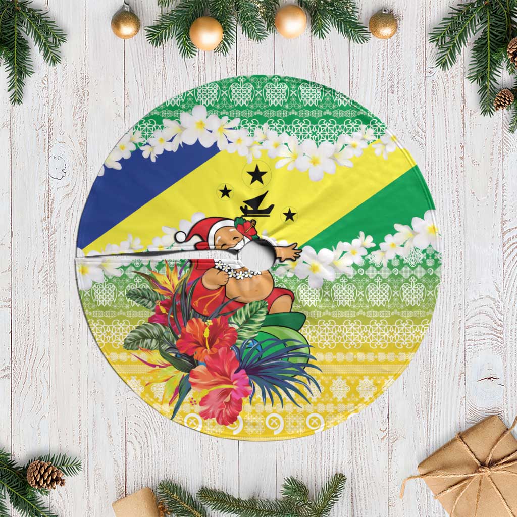 Malampa Joyeux Noel Tree Skirt Proud To Be a Ni-Van Sand Drawing Art LT9 Casual Lime - Polynesian Pride