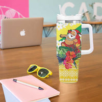 Personalised Malampa Joyeux Noel Tumbler With Handle Proud To Be a Ni-Van Sand Drawing Art - Polynesian Pride