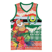 Personalised Penama Joyeux Noel Basketball Jersey Proud To Be a Ni-Van Sand Drawing Art LT9 Unisex Red - Polynesian Pride