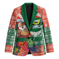 Personalised Penama Joyeux Noel Blazer Proud To Be a Ni-Van Sand Drawing Art LT9 Unisex Red - Polynesian Pride