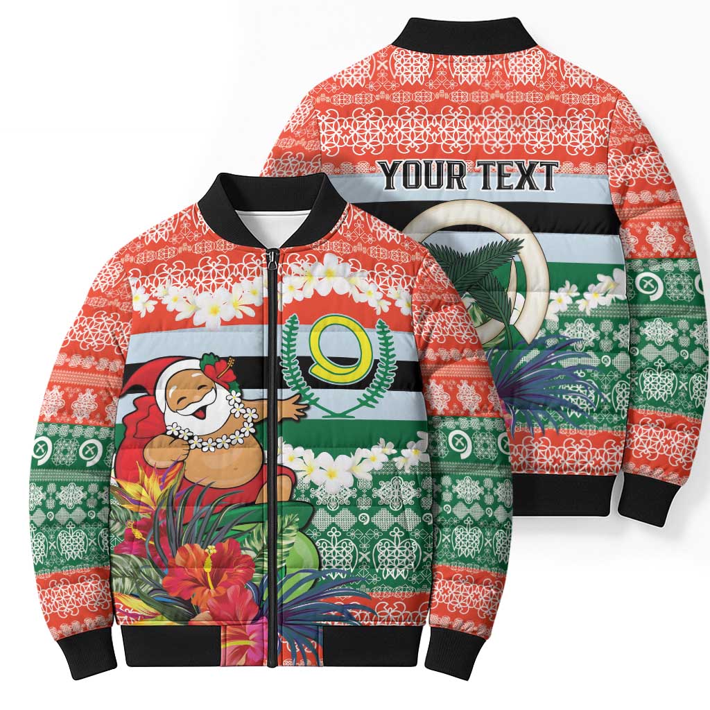 Personalised Penama Joyeux Noel Bomber Puffer Jacket Proud To Be a Ni-Van Sand Drawing Art LT9 - Polynesian Pride