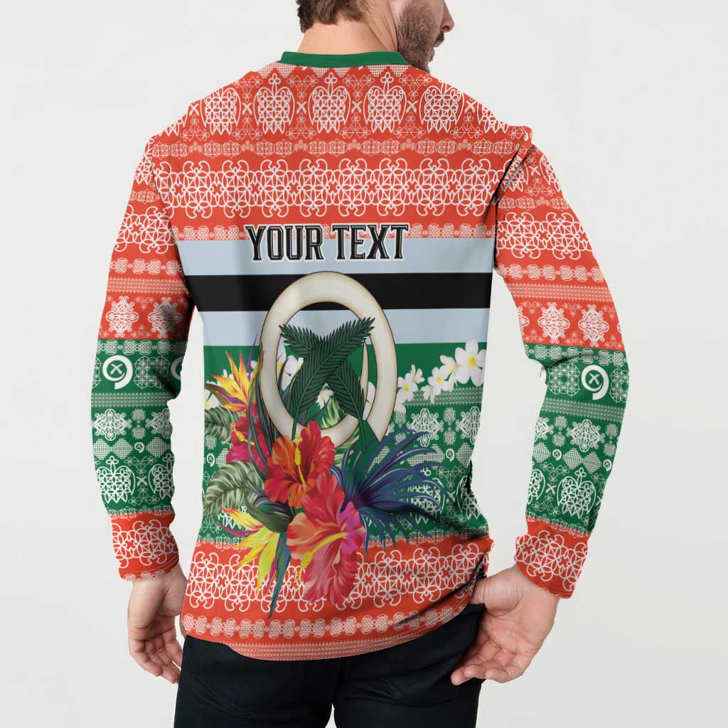 Personalised Penama Joyeux Noel Button Sweatshirt Proud To Be a Ni-Van Sand Drawing Art LT9 - Polynesian Pride