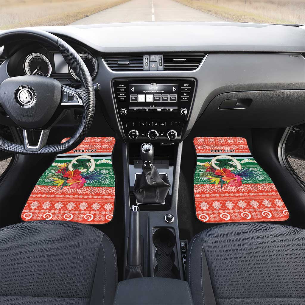 Personalised Penama Joyeux Noel Car Mats Proud To Be a Ni-Van Sand Drawing Art LT9 Set 2pcs - Front Red - Polynesian Pride