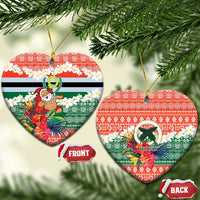 Personalised Penama Joyeux Noel Ceramic Ornament Proud To Be a Ni-Van Sand Drawing Art LT9 Heart Red - Polynesian Pride