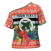 Personalised Penama Joyeux Noel Cross Shoulder Shirt Proud To Be a Ni-Van Sand Drawing Art LT9 - Polynesian Pride