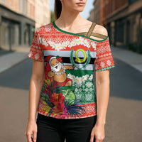 Personalised Penama Joyeux Noel Cross Shoulder Shirt Proud To Be a Ni-Van Sand Drawing Art LT9 - Polynesian Pride