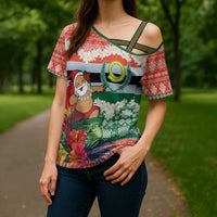 Personalised Penama Joyeux Noel Cross Shoulder Shirt Proud To Be a Ni-Van Sand Drawing Art LT9 - Polynesian Pride