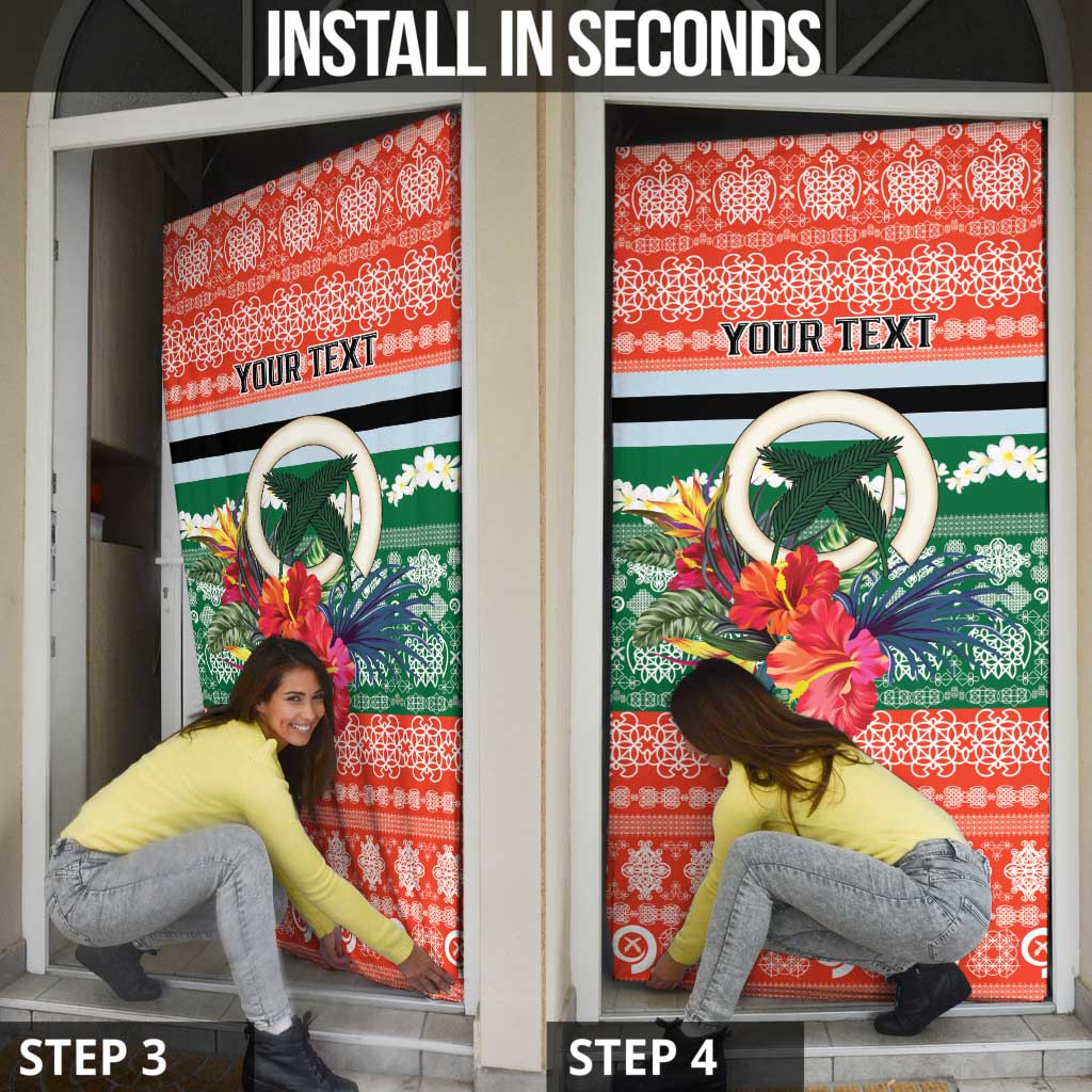 Personalised Penama Joyeux Noel Door Cover Proud To Be a Ni-Van Sand Drawing Art - Polynesian Pride