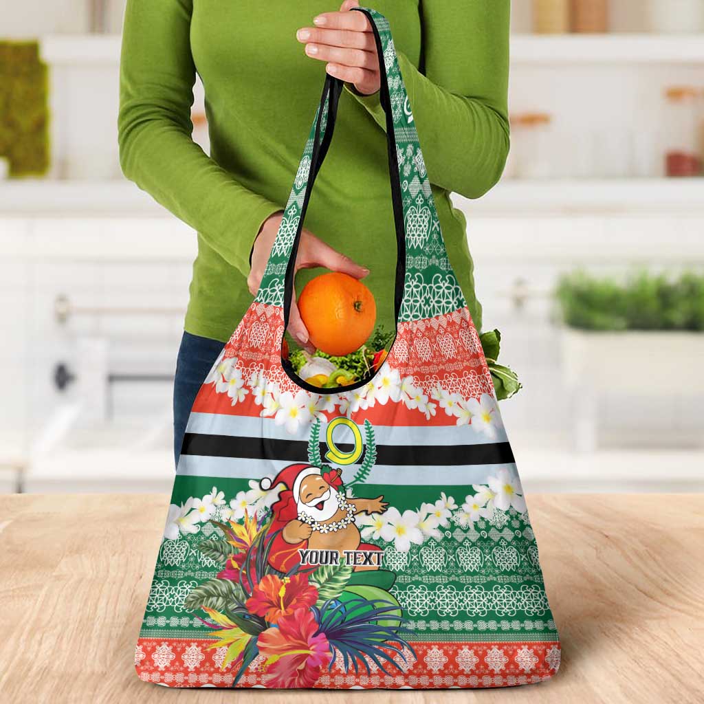 Personalised Penama Joyeux Noel Grocery Bag Proud To Be a Ni-Van Sand Drawing Art LT9 - Polynesian Pride