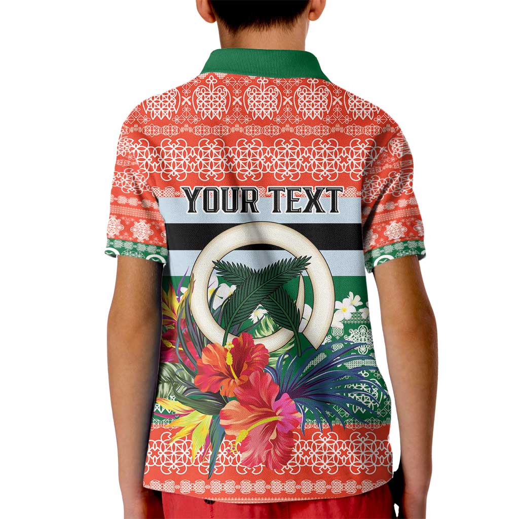 Personalised Penama Joyeux Noel Kid Polo Shirt Proud To Be a Ni-Van Sand Drawing Art - Polynesian Pride