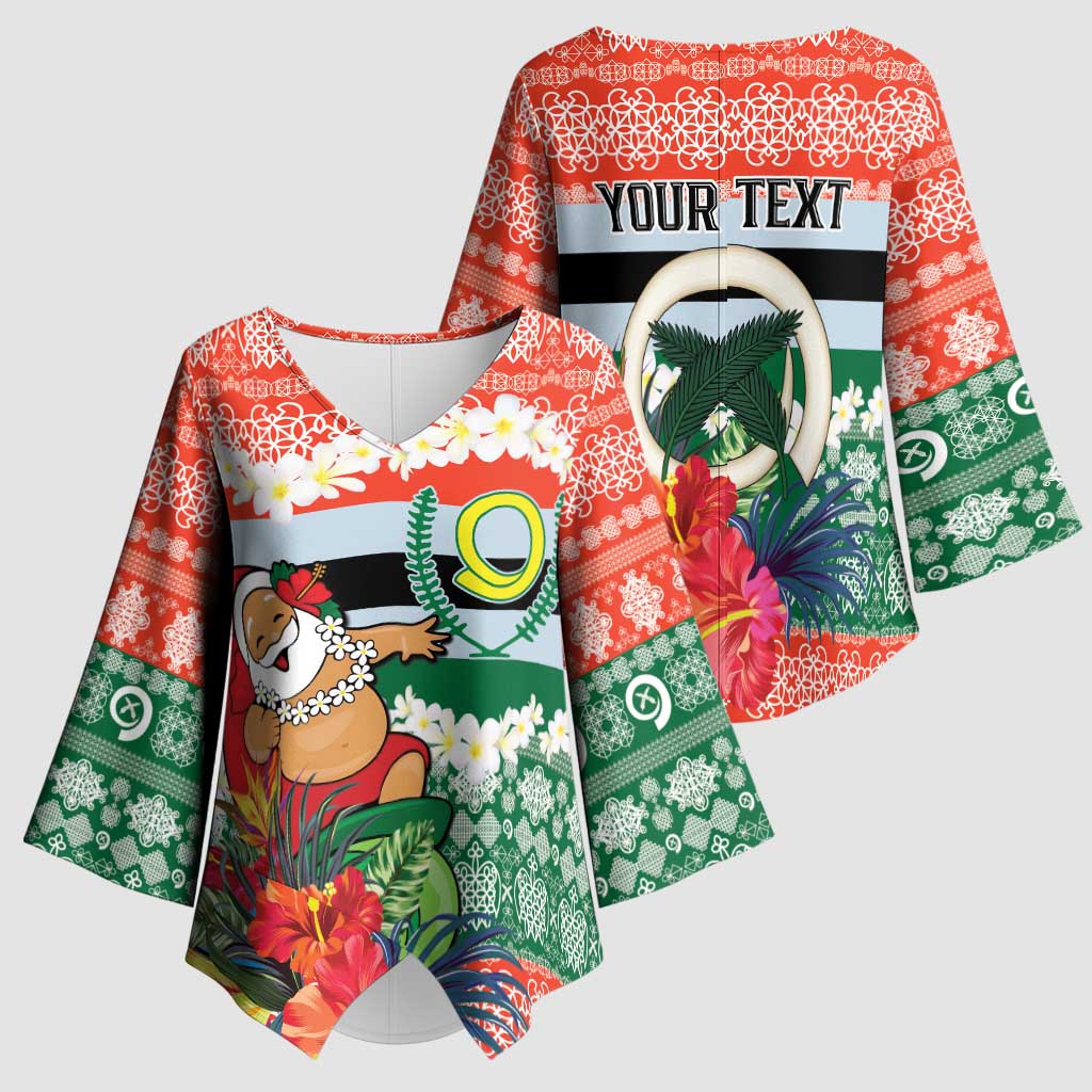 Personalised Penama Joyeux Noel Kimono Sleeve Blouse Proud To Be a Ni-Van Sand Drawing Art LT9 - Polynesian Pride