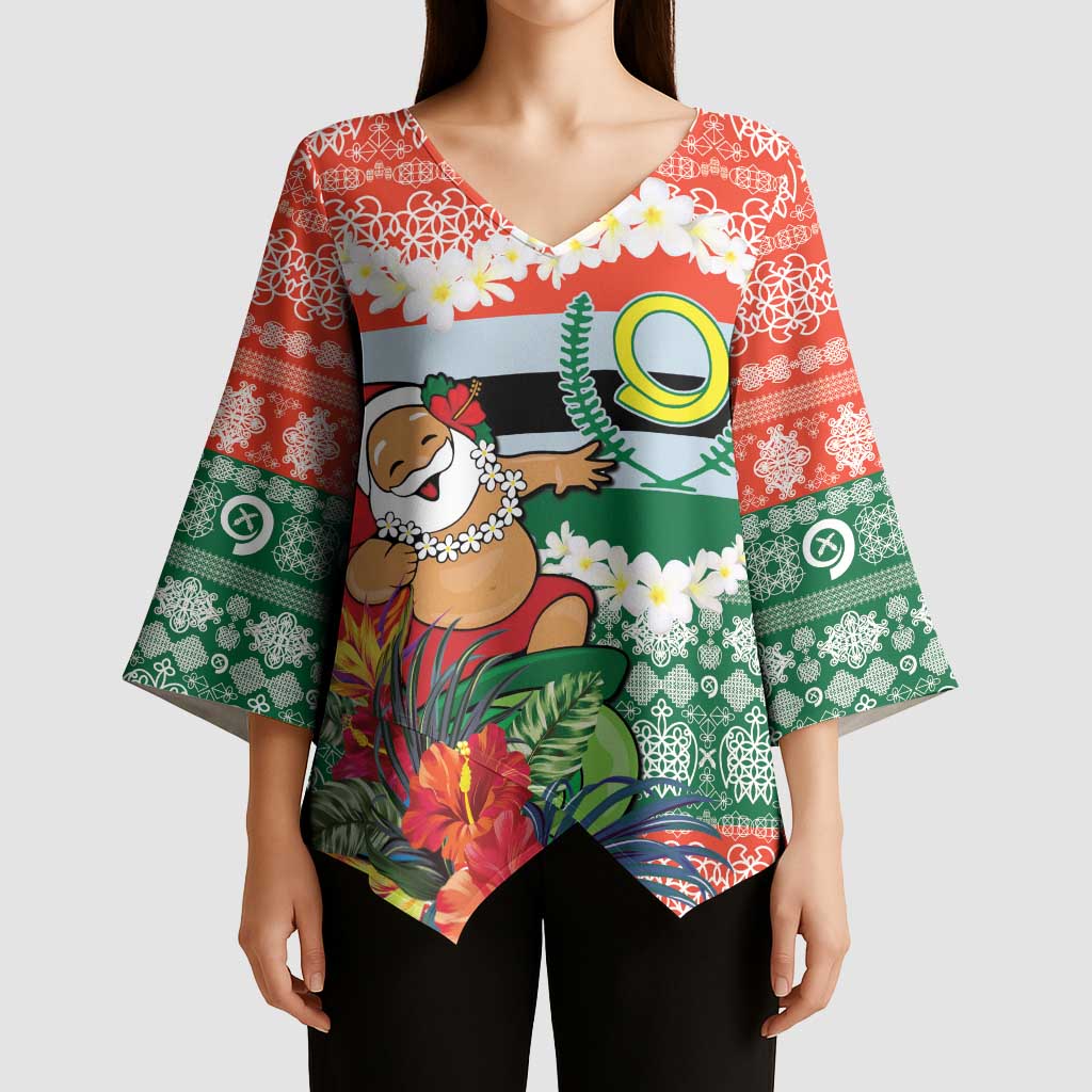 Personalised Penama Joyeux Noel Kimono Sleeve Blouse Proud To Be a Ni-Van Sand Drawing Art LT9 - Polynesian Pride