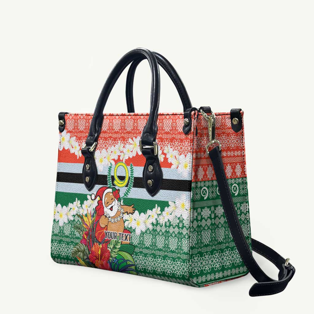 Personalised Penama Joyeux Noel Leather Bag Proud To Be a Ni-Van Sand Drawing Art - Polynesian Pride
