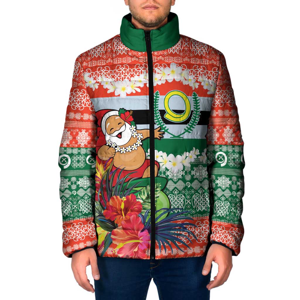 Personalised Penama Joyeux Noel Padded Jacket Proud To Be a Ni-Van Sand Drawing Art LT9 Men Red - Polynesian Pride