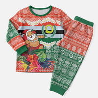 Personalised Penama Joyeux Noel Christmas Pajama Set Proud To Be a Ni-Van Sand Drawing Art - Polynesian Pride