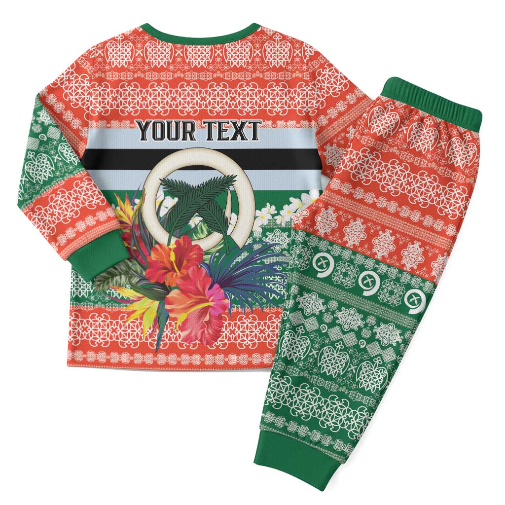 Personalised Penama Joyeux Noel Christmas Pajama Set Proud To Be a Ni-Van Sand Drawing Art - Polynesian Pride