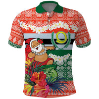 Personalised Penama Joyeux Noel Polo Shirt Proud To Be a Ni-Van Sand Drawing Art - Polynesian Pride