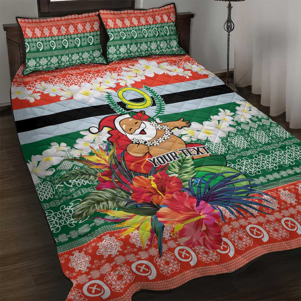 Personalised Penama Joyeux Noel Quilt Bed Set Proud To Be a Ni-Van Sand Drawing Art - Polynesian Pride